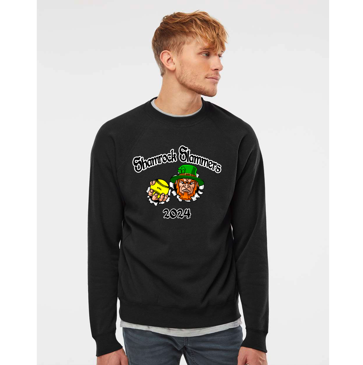 SHAMROCK SLAMMER CREW NECK (BLACK)