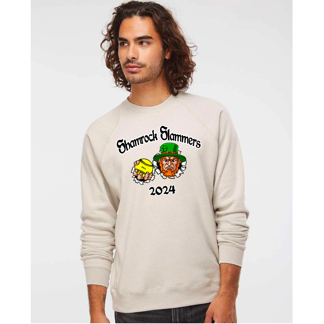 SHAMROCK SLAMMER CREW NECK (STONE HEATHER)
